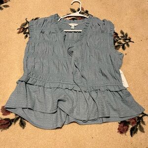 Blue Sleeveless Women's Top